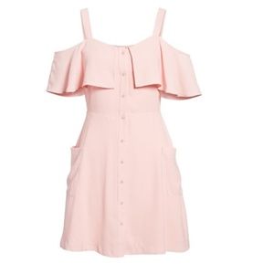 J.O.A. Cold Shoulder Button Dress